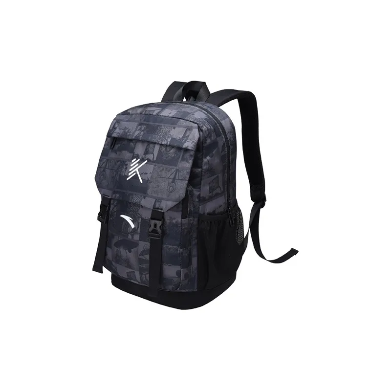 Anta Thompson KT Basketball Polyester Laptop Backpack Regular Unisex Black Print-1