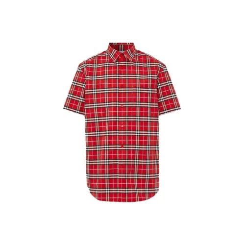 Burberry Shirts Men Spicy Pepper Red