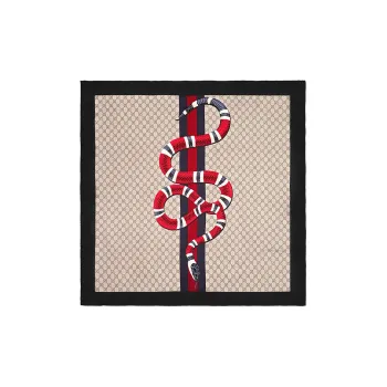 GUCCI Silk Scarves Unisex Black Red