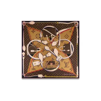 LOUIS VUITTON Tribute To Silk Scarves Women's Brown