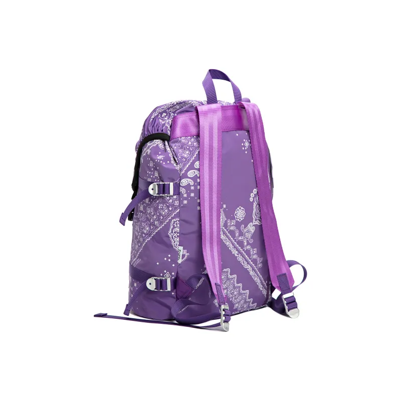 The MAD HATcher Polyester Backpack Unisex Black/Navy Blue/Purple-7