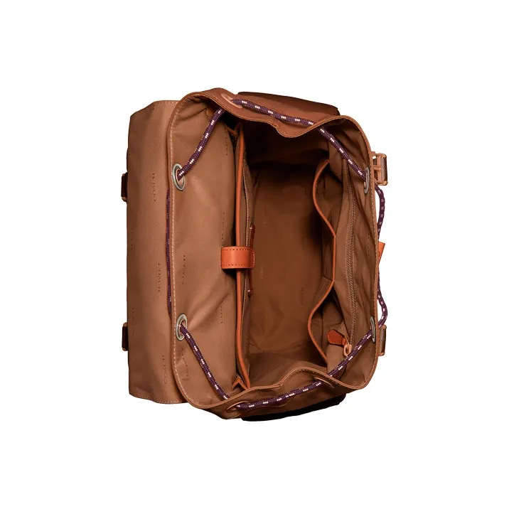 COACH Rivington Leather Travel Bags Backpack Large Size Men's Brown-2
