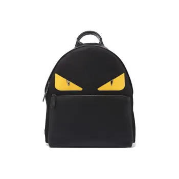 FENDI Nylon Fabric Backpack Men's Black/Yellow