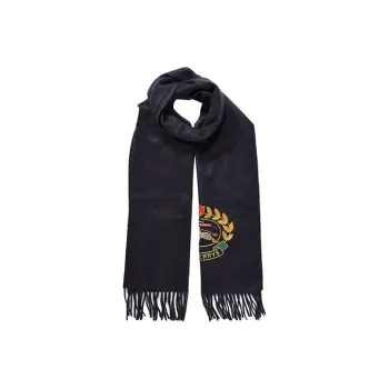 Burberry Knit Scarves Unisex Navy Blue