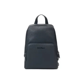 FERRAGAMO Cow Leather Backpack Men's Black