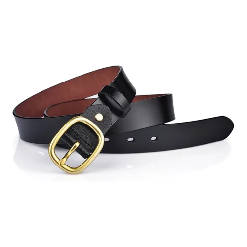 BAIJUAN Leather Belts Unisex Black