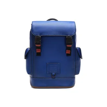 COACH Rivington Leather Travel Bags Backpack Large Size Men's Blue