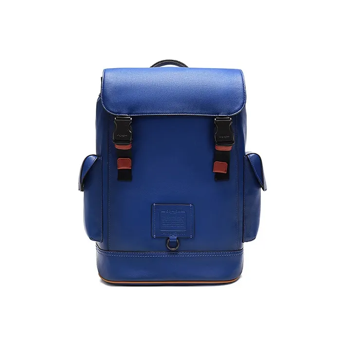 COACH Rivington Leather Travel Bags Backpack Large Size Men's Blue-0