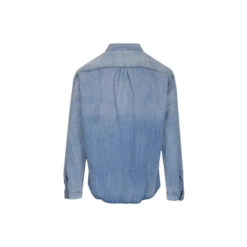 FRAME Buttoned Long Sleeved Denim Shirt-1
