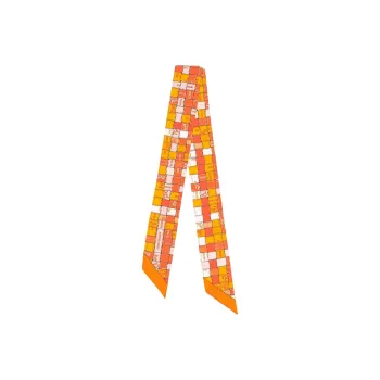HERMES Twilly Silk Scarves Unisex Orange