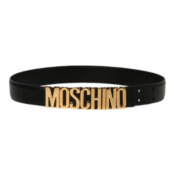 MOSCHINO Logo Plaque Buckle Belt