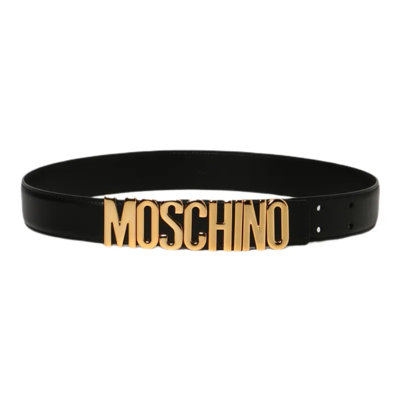 MOSCHINO Logo Plaque Buckle Belt-0