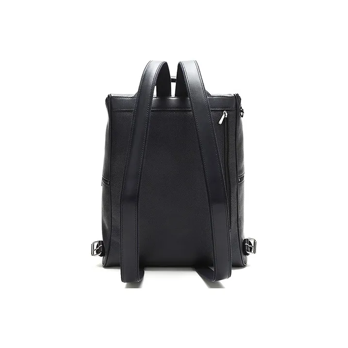 LONGCHAMP Le Foulonné Cow Leather Backpack Regular Men's Navy-3