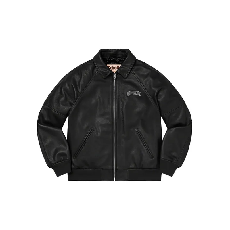 Supreme Martin Wong Leather Varsity-1