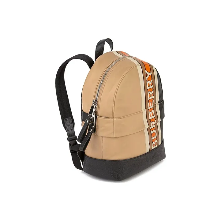 Burberry Canvas Backpack Small Size Unisex Yellow Brown-1