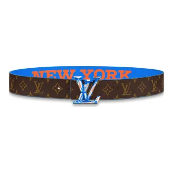 LOUIS VUITTON New York City Limited Double-Sided Belt Smooth Buckle Men's Width: 4cm