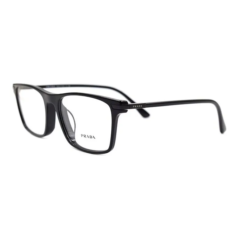 PRADA Plate Frame Rectangular Eyeglass Frames Men's Black-0