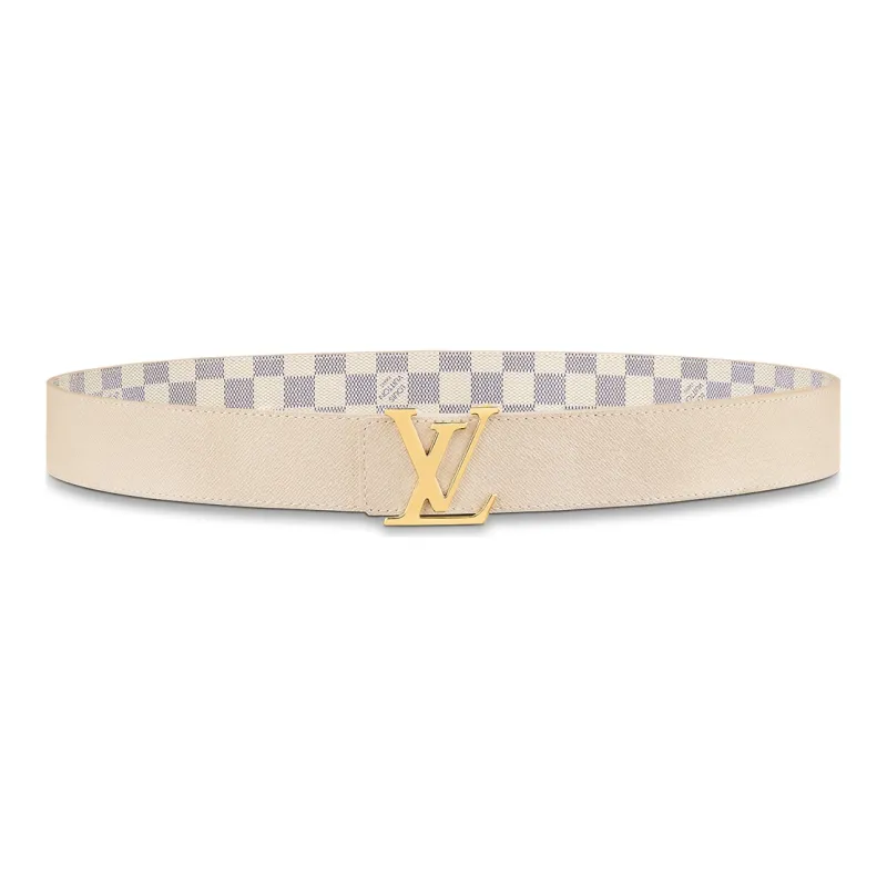 LOUIS VUITTON Initials Damier Azur Leather Belts Women's-1