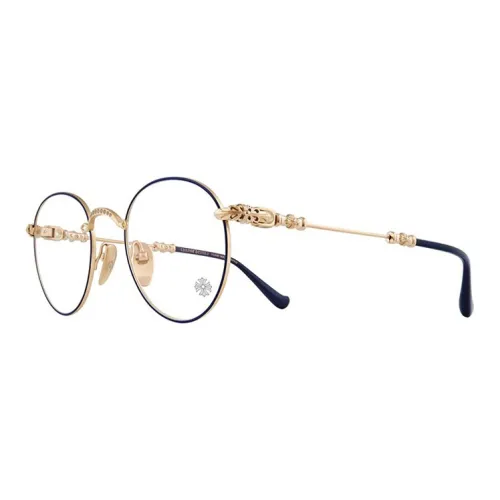 Chrome Hearts Eyeglass Frames Unisex Dark Blue Matte Gold