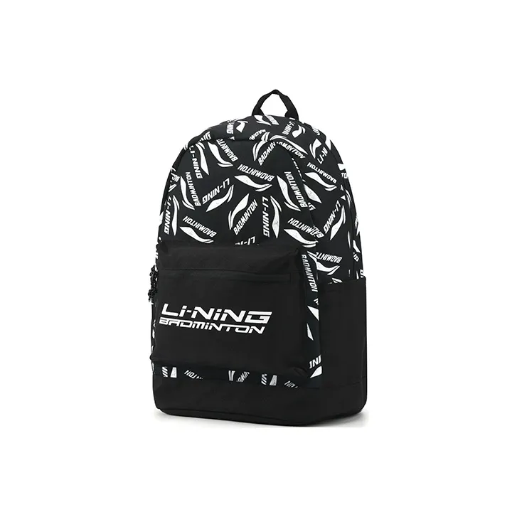 LiNing Fabric Backpack Regular Unisex Black White-2