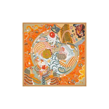 HERMES Duo Cosmique Silk Scarves Women's
