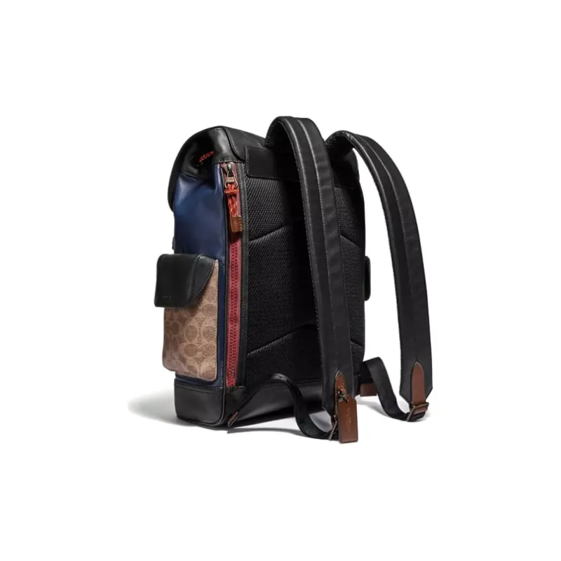 COACH Rivington Backpack Men's Black/Blue/Khaki Monogram-1