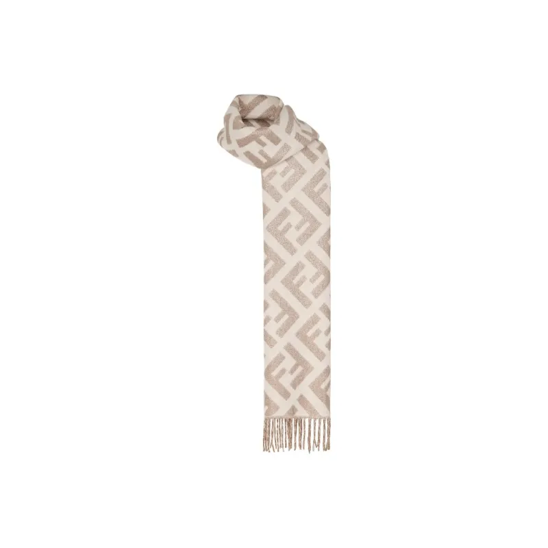 FENDI Knit Scarves Women's White-1
