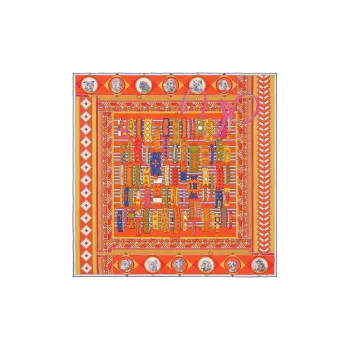 HERMES Silk Scarves Women's Orange