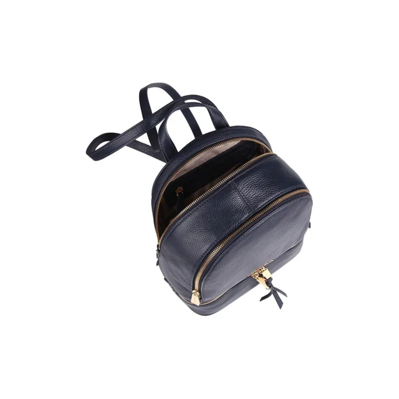 MICHAEL KORS Rhea Zip Leather Backpack Medium Size Women's Marine Blue-2