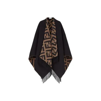 FENDI Jacquard Knit Ff Logo Scarf