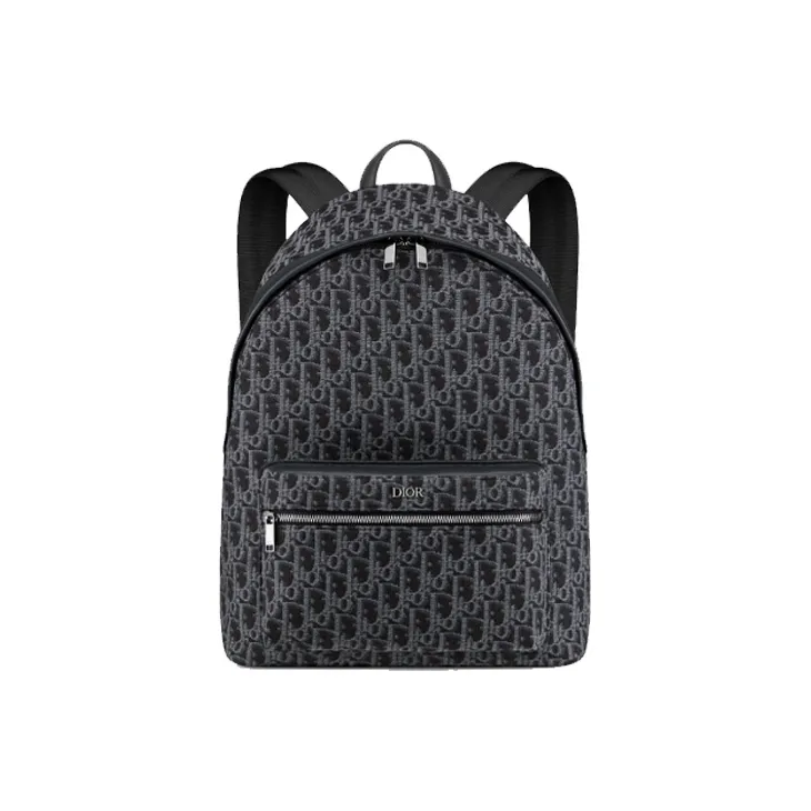DIOR Leather Backpack Men's Blue-0