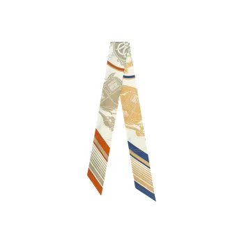 HERMES Twilly Silk Scarves Women's Khaki