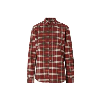 Burberry Shirts Men Burgundy