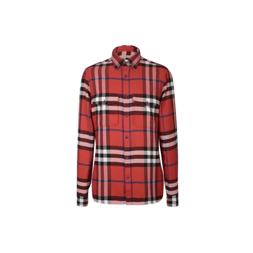 Burberry Shirts Men Red