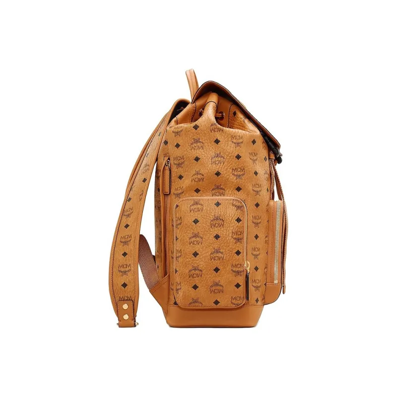 MCM Brandenburg Backpack Visetos Small Cognac-1