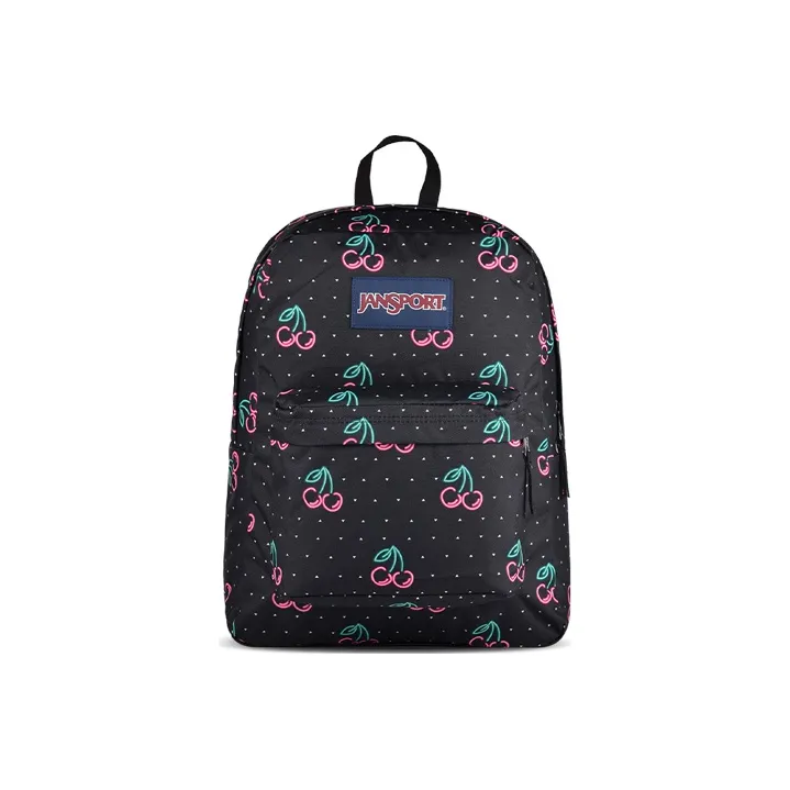 JanSport Polyester Backpack Medium Size Unisex Neon Cherry-0