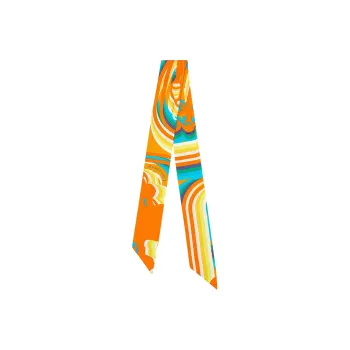 HERMES Silk Scarves Women's Light Orange
