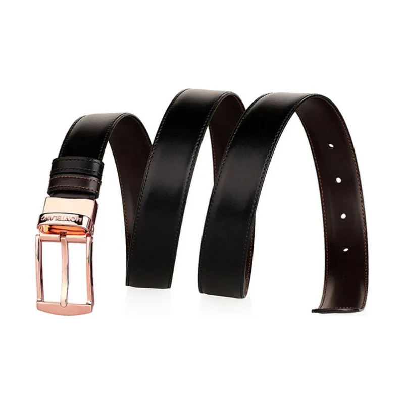 MONTBLANC Cow Leather Belts Men's Black Width 3cm-2