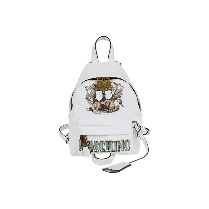 MOSCHINO PU Backpack Mini Women's White-0