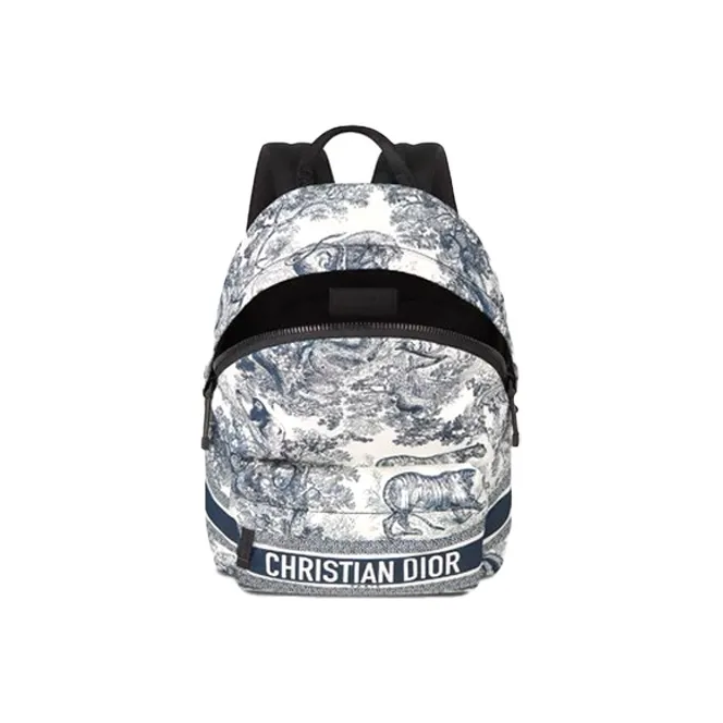 DIOR DiorTravel Technical Fabric Travel Storage Bag Handbag Backpack Small Size Women's White-4