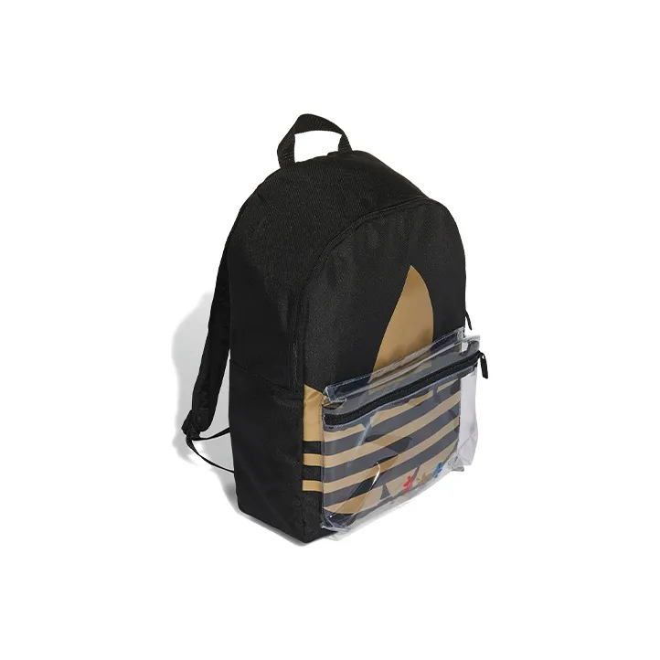 Adidas Originals Polyester Backpack Regular Unisex Black Gold-1