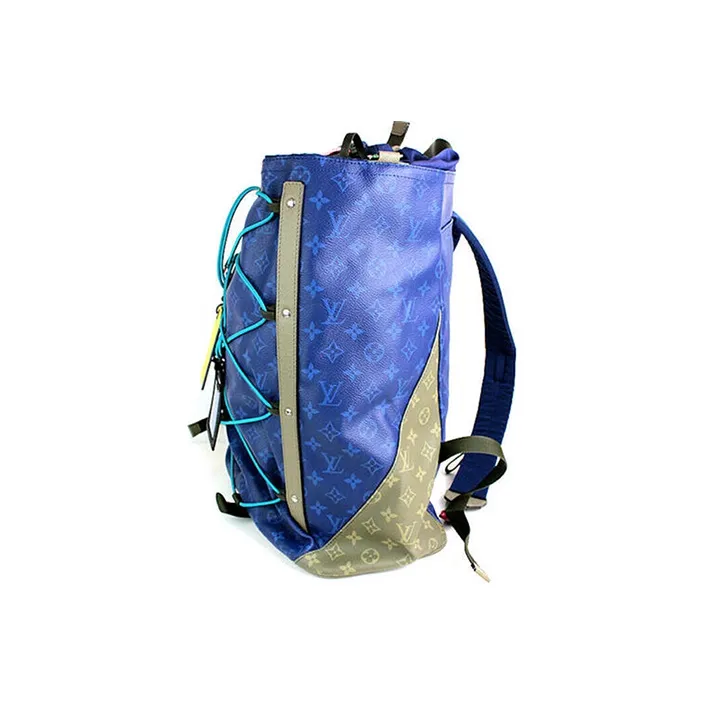 LOUIS VUITTON Canvas Backpack Tubas Men's Electric Blue-1