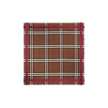 Burberry Silk Scarves Unisex Dark Birch Brown