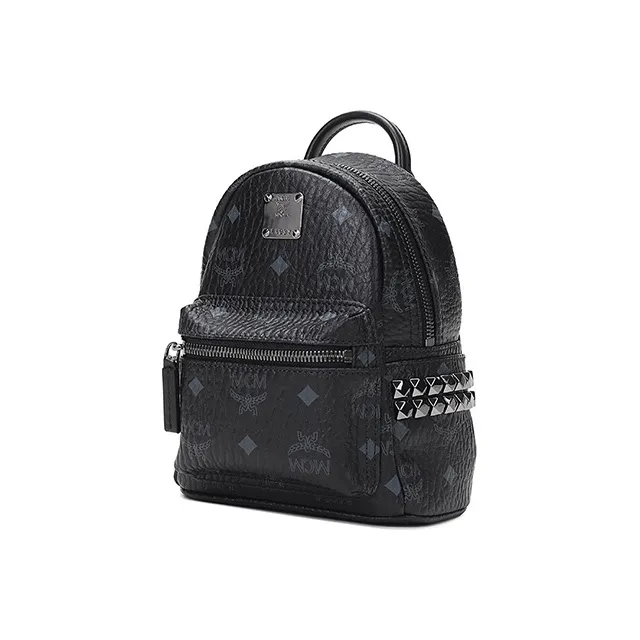 MCM Stark Bebe Boo Backpack Visetos Side Studs X Mini Black-1