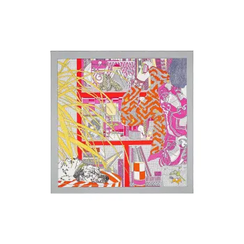 HERMES Rendez Vous Chez Silk Scarves Unisex Multicolor