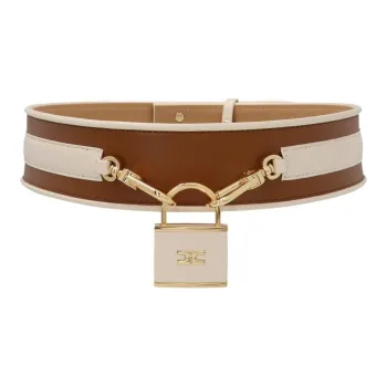 Elisabetta Franchi Leather Belts Unisex Brown