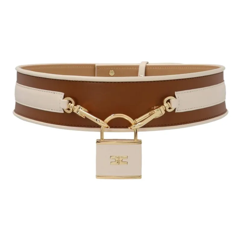 Elisabetta Franchi Leather Belts Unisex Brown-0