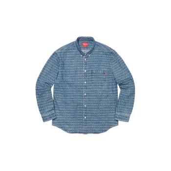 Supreme Multi Type Jacquard Denim Shirt - POIZON 