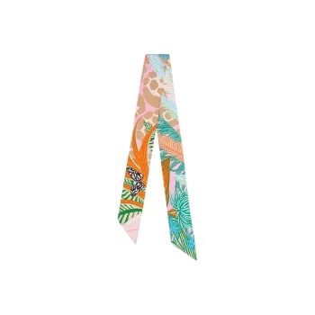 HERMES Twilly Silk Scarves Unisex Orange