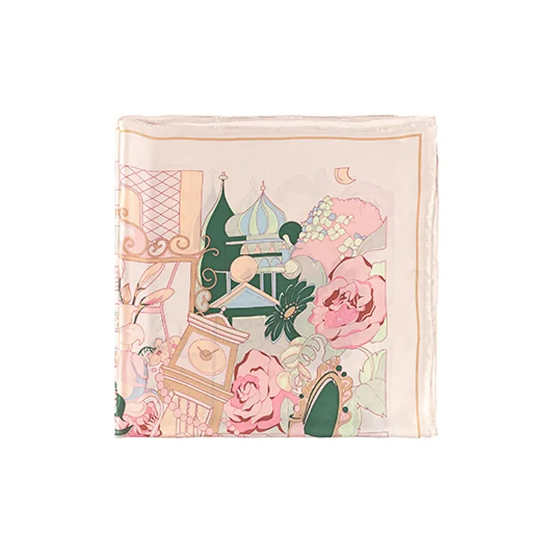 LOST PATTERN Silk Scarves Women's Champagne-2